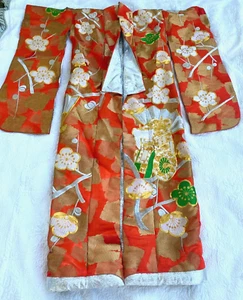 Japanese kimono, UCHIKAKE, Wedding Robe, Gold/Silver, Embroidery - Picture 1 of 16