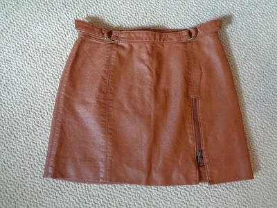 Minifalda Free People Midnight Magic imitación cuero/totalmente forrada marrón caramelo 4 Foto 1 de 4