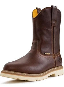 Bota de Trabajo Wellington SUREWAY Para Hombre Impermeable Puntera de Acero, Marrón Oscuro Talla: 9.5 - Imagen 1 de 9