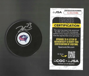 Jet Greaves Signed Columbus Blue Jackets Puck JSA COA - Picture 1 of 1