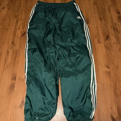 Vintage Adidas Nylon Track Jogger Pants Mens Size XL Green Three Stripe 90s - Image 1 of 4