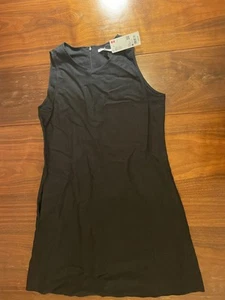 Uniqlo Damen Leinenmischung ärmelloses Minikleid schwarz Größe M neu mit Etikett HT00189NX-US - Bild 1 von 5