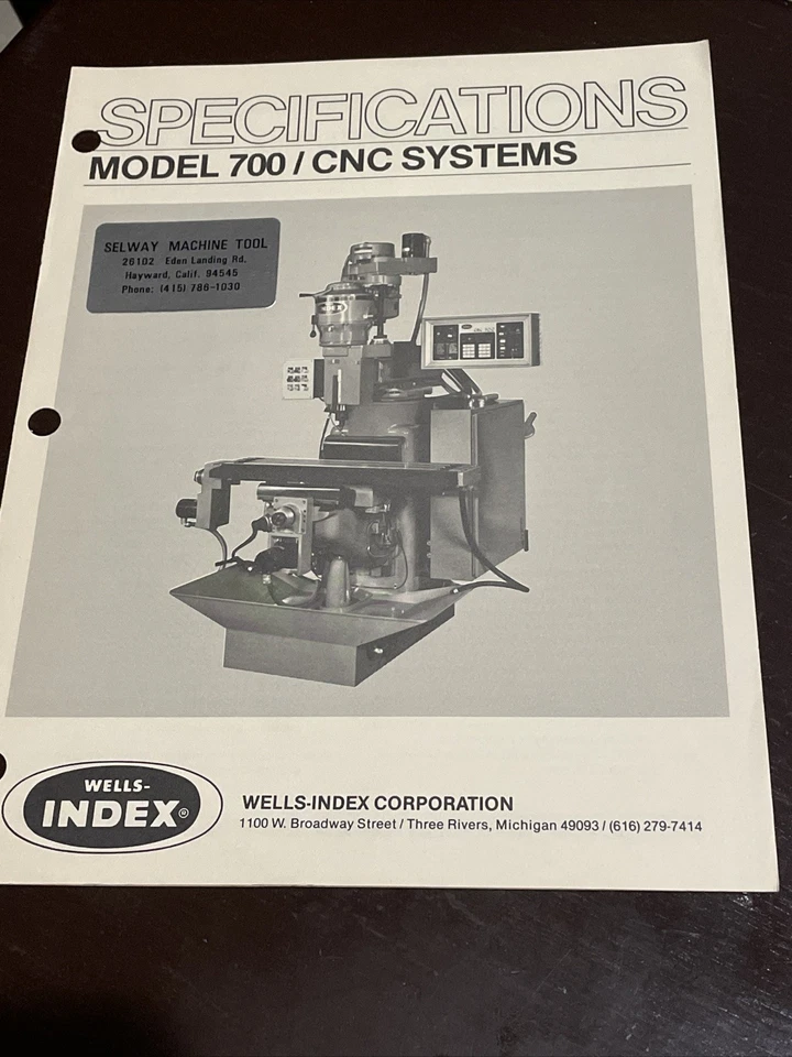 Технические характеристики системы ЧПУ Wells-Index модель 700 - Изображение 1 из 1