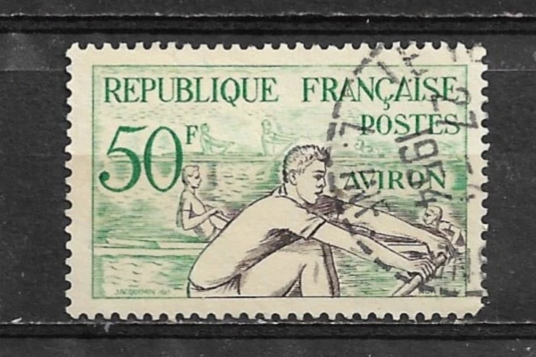 TIMBRE OBLITERE YT 964 MI 982 1953 Aviron Sport JO Helsinki 1952 - Photo 1/1