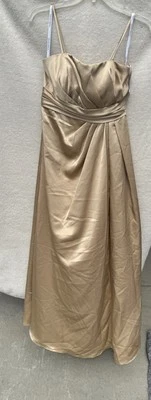 Свадебное золотое платье подружки невесты David's, размер 4, бывшее в употреблении - Изображение 1 из 4