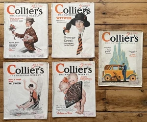 Lot of 5 Collier's Jazz Age Magazines 1926 - 1930 Ads, Art Worn Complete - Picture 1 of 23