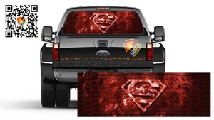 Superman Red Rear Window Tint Perforated Graphic Vinyl Decal Cars Trucks RV - Picture 1 of 4