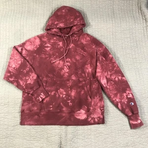 Champion Sudadera con Capucha Tejido Inverso Para Hombres Grande Granate Tie Dye Pullover Sudadera - Imagen 1 de 24