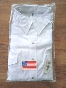Camisa a Presión Malco Modes Vintage Años 90 Perla Occidental Para Hombre 16 1/2 - 35 LS Blanca NUEVA - Imagen 1 de 2