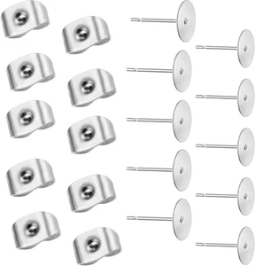 - 100 Paar Edelstahl Ohrstecker Rohlinge für DIY Schmuck - Bild 1 von 7