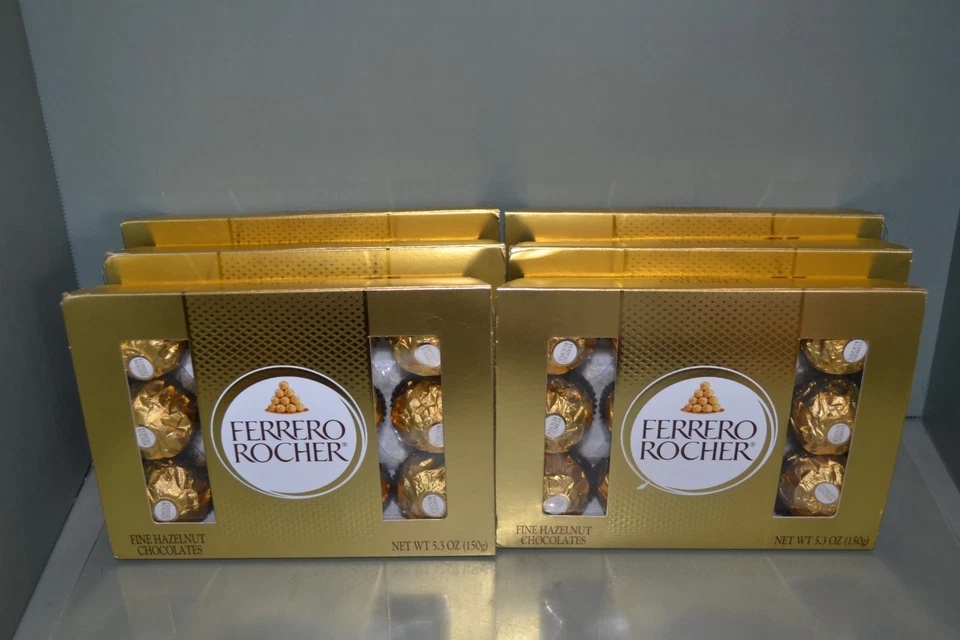 FERRERO Rocher Fine Hazelnut Chocolate 5.3 Ounce 12 Count Party Wedding Gift