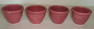 4 Vintage handgeworfen Keramik Persimon rosa geringelt Soßenschalen - Bild 1 von 3