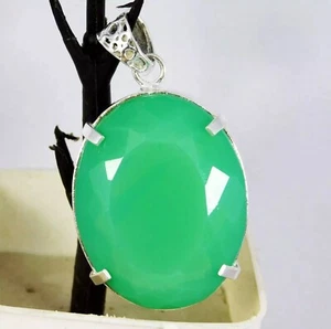 Natürlicher grüner Welo Opal 925 massiv Silber 93,30 ct AAA Ovalschliff Edelstein Anhänger - Bild 1 von 6