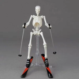 Kaiyodo Mini Q Skeleton Mini Action Figure Dokuroman Plus Winter Sports ver. Ski - Picture 1 of 6