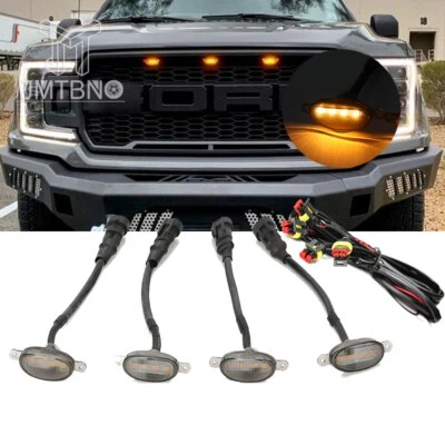 Lente fumê 4X âmbar LED grade frontal luzes de corrida caminhão SUV para Ford F150 TB - Imagem 1 de 4