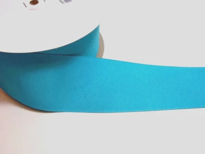 Blue Grosgrain Ribbon 2 1/4" wide x 9 yards Schiff Brand Turquoise Polyester B47 - Image 1 of 4