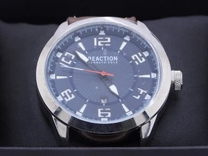 Watch Kenneth Cole Reaction Men Analog Brown Leather Chronograph New - Picture 1 of 11