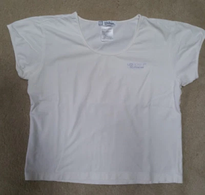 US OPEN WILSON OFFICIAL BALL WOMEN'S Large WHITE TENNIS SHIRT - Image 1 of 4