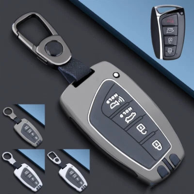 Funda Carcasa Llavero Coche Aleación Zinc Silicona Para Hyundai Genesis Santa Fe Equus Foto 1 de 4