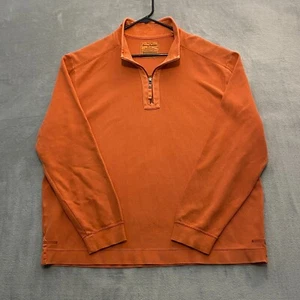 Tommy Bahama Jeans 1/4 Zip Sweatshirt Men XL Orange Pullover Island Crafted - Picture 1 of 10