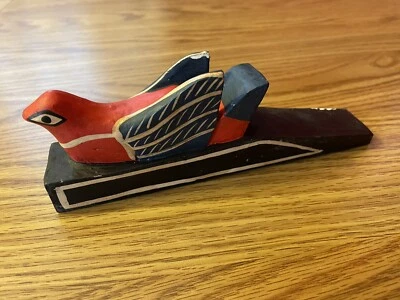 Puerta de madera vintage, tapón de puerta cuña soporte de puerta de pájaro hecho a mano en Indonesia Foto 1 de 4