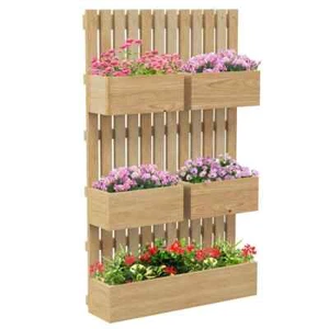 5 Box Raised Garden Bed with Trellis for Vine Flowers and Climbing Plants, Wall- - Picture 1 of 8