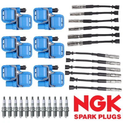 6 Performance Ignition Coil, 12 NGK Platinum Spark Plug & Wireset for Crossfire - Image 1 of 4