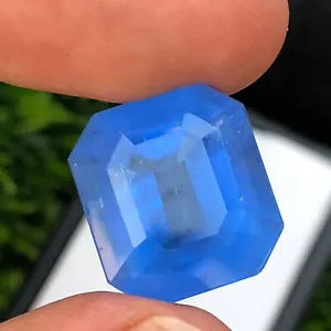 Pietra preziosa sfusa blu acquamarina taglio smeraldo naturale 19,30 carati dal Pakistan - Foto 1 di 13