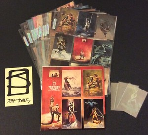JEFFREY JONES TRADING CARDS Full Base Set + Holograms PROMO SHEET Fantasy Art