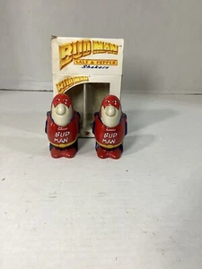 1991 Vintage Budman Budweiser Salt And Pepper Shakers Set New In Original Box - Picture 1 of 2