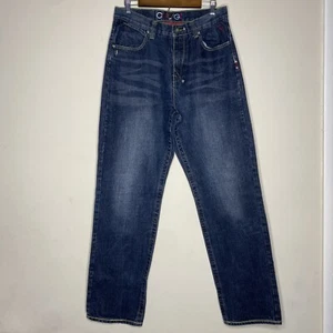 COOGI Mens W32 L34 Blue Colorful Stitching Multicolor Embroidered Skater Jeans - Picture 1 of 21
