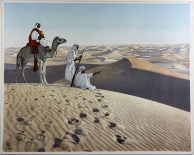 Lehnert & Landrock 原装 Heliogravure c. 1920 年代 #2048 沙漠骆驼游牧民族 — 第 1/4 张图片