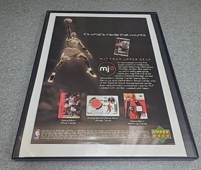 MJX Upper Deck Basketball Cards Michael Jordan 1999 Print Ad Framed 8.5x11  - Image 1 of 2