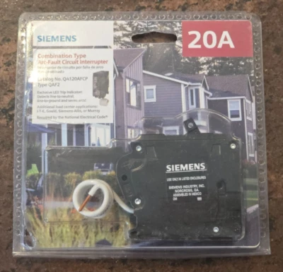 Siemens QA120AFCP Type QAF2 20A 120V 1 Pole Combination AFCI Circuit Breaker - Image 1 of 4