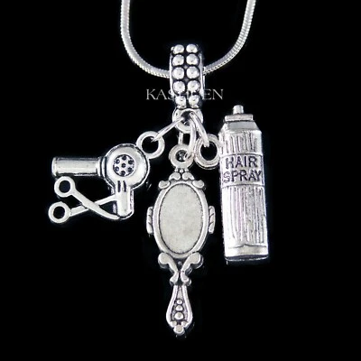 Haarspray Föhn Schere Stylist Friseur Kosmetiker Halskette - Bild 1 von 4