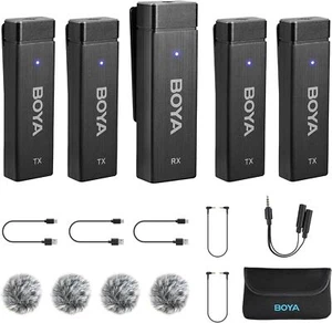 BOYA Wireless Lavalier Microphones for Cameras Camcorder DSLR Computer - BY-W4 - Picture 1 of 12