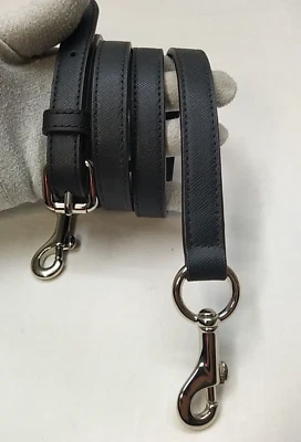 Correa de repuesto de cuero negro para bolso de mujer con gancho de gatillo de resorte plateado Foto 1 de 4