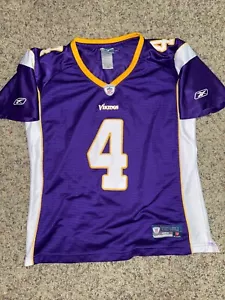 Vintage Brett Favre #4 Minnesota Vikings NFL Football Reebok Jersey women’s L - Picture 1 of 3