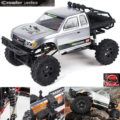 REMO 1/10 RC Monster Truck 4WD Rock Crawler Off Road Brushed RC Car Toy Gift Kid - Image 1 of 4