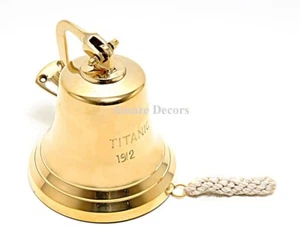 6" Titanic1912 Brass Ship Bell Wall Mounted Bracket Nautical Home Decor - Picture 1 of 4