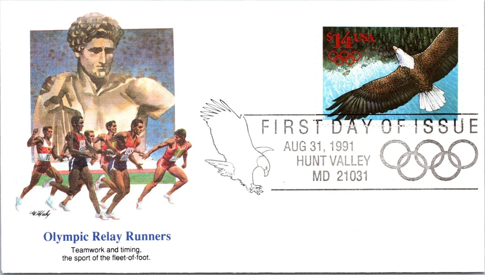 SC# 2542 FDC - 1991 $14 Eagle - Fleetwood Cachet - L41815 - Image 1 of 2