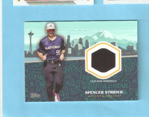 Spencer Strider 2023 Topps Update Series All Star Stitches Relic - Braves