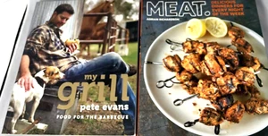 2 X Pete Evans My Grill & Meat By Adrian Richardson delicious dinners & barbecue - Imagen 1 de 12
