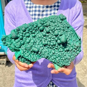 4.95lb Large Natural Green Stalactitic Malachite Crystal Mineral Rough Specimen - Picture 1 of 13
