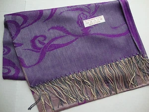 NUEVO Pashmina Bufandas de Invierno Bufandas Seda Púrpura Onda Sólida Chal Floral Envolvente Gama - Imagen 1 de 6