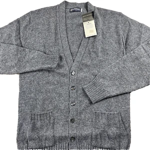 Cárdigan de lana PURITAN Thermax para hombre L largo gris años 60 70 nuevo con etiquetas EE. UU. De colección - Imagen 1 de 22