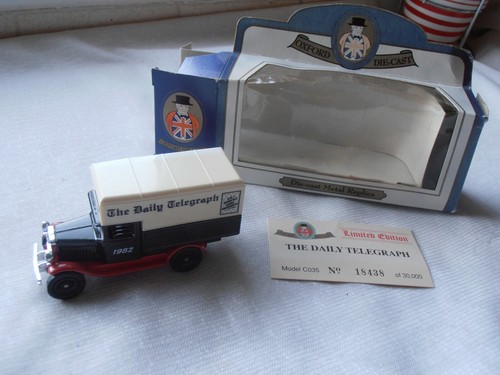 VANS Oxford Diecast Limited Edition DAILY TELEGRAPH 1982 van truck Model C035 in box