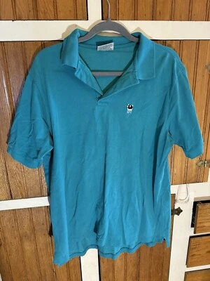 Vintage Woody Jackson Blue Polo Short Sleeve Tee Shirt Ben & Jerry Cow Logo XL - Image 1 of 4