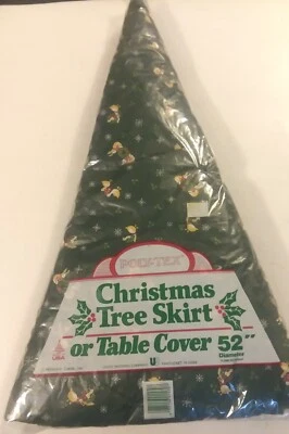 Hallmark Árbol de Navidad Falda Cubierta de Mesa Poly Tex Gansos Conejitos 52" De Colección Nuevo de Lote Antiguo Foto 1 de 4