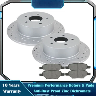 Rotores de disco de freno trasero de 10,63" y pastillas de freno para Cobalt Malibu Pontiac G5 G6 Foto 1 de 4